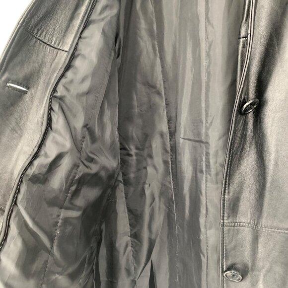 Vintage Mens Black Leather Jacket NY Classics Sports Removable Vest Collar Small - Picture 7 of 15